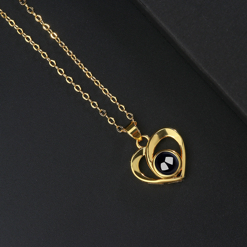 Custom Photo Necklace Projection Creative Heart Shape Gifts Anniversary Gifts for Her