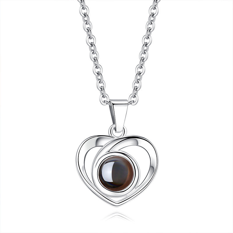 Custom Photo Necklace Projection Creative Heart Shape Gifts Anniversary Gifts for Her
