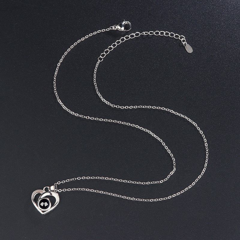 Custom Photo Necklace Projection Creative Heart Shape Gifts Anniversary Gifts for Her